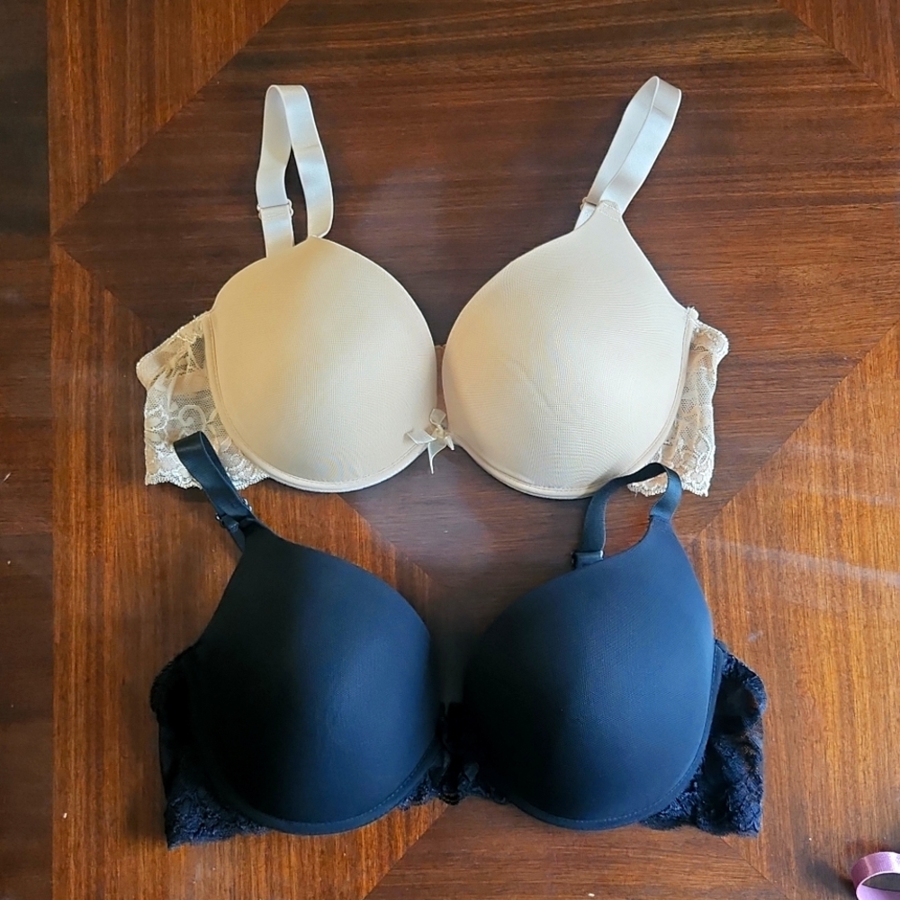 Tan and black bras
